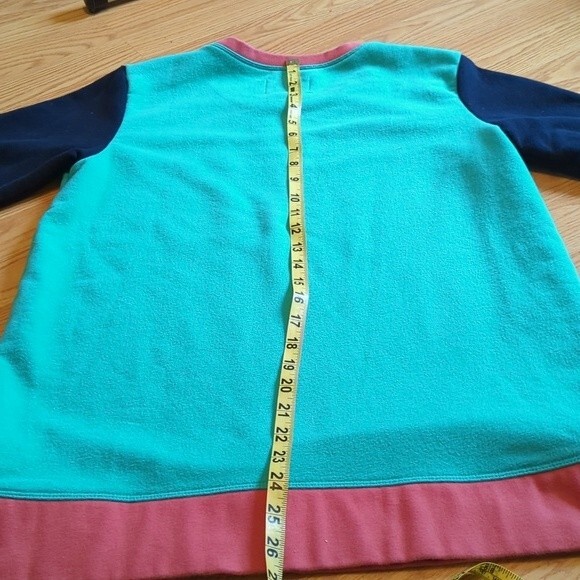 Lands End Serious Sweats Vintage Turquoise Pullover Sweatshirt Size Medium - Picture 4 of 4